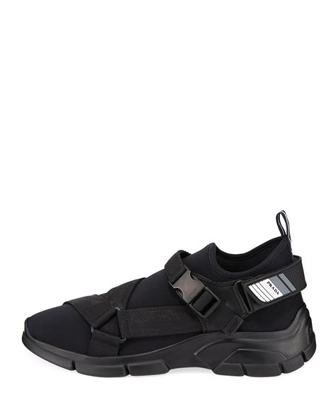 prada buckle strap neoprene sneakers|farfetch Prada sneakers.